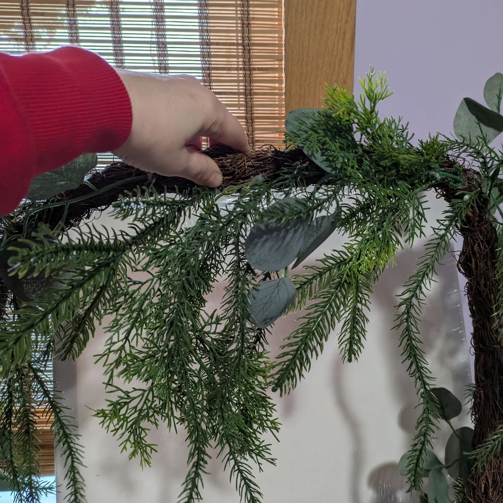 Festive Green Norfolk Pine Faux Holiday Garland